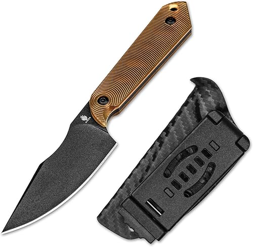 Miniatura 17 de Kizer Mini Harpoon Cuchillo de hoja fija con funda, cuchillo de caza de hoja de 3 V con mango de micarta, cuchillos pequeños EDC de hoja fija para