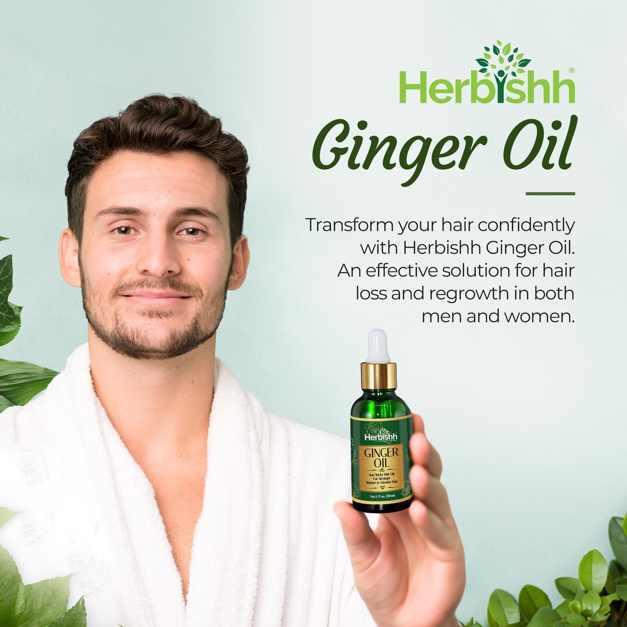 Herbishh Ginger Hair Oil For Hair Growth, With Ginger Extract- Fast Hair Growth Dense Regrowth Ginger Serum Oil - Image 3