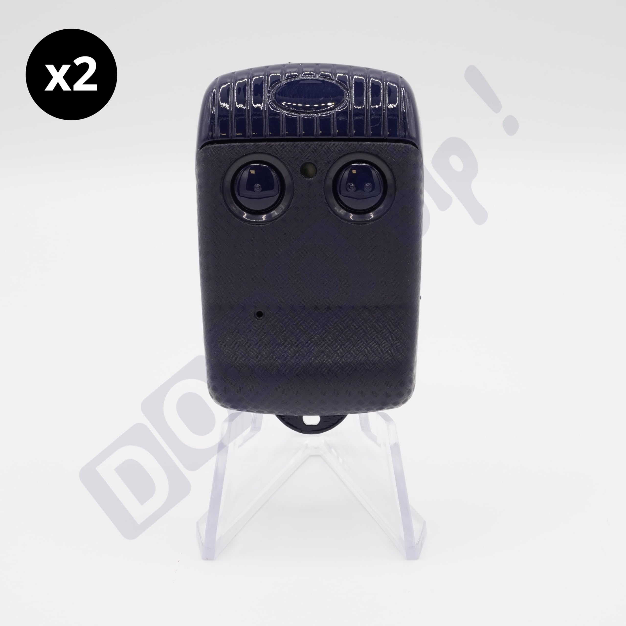 ALLMATIC BRO2WN 433,92 MHz - Télécommande bi-matière bleue 2 canaux pour portail et garage - Sécurité Rolling Code - Produit officiel - Auto-apprentissage + 1 Goodies DOMOBIP (Lot de 2)
