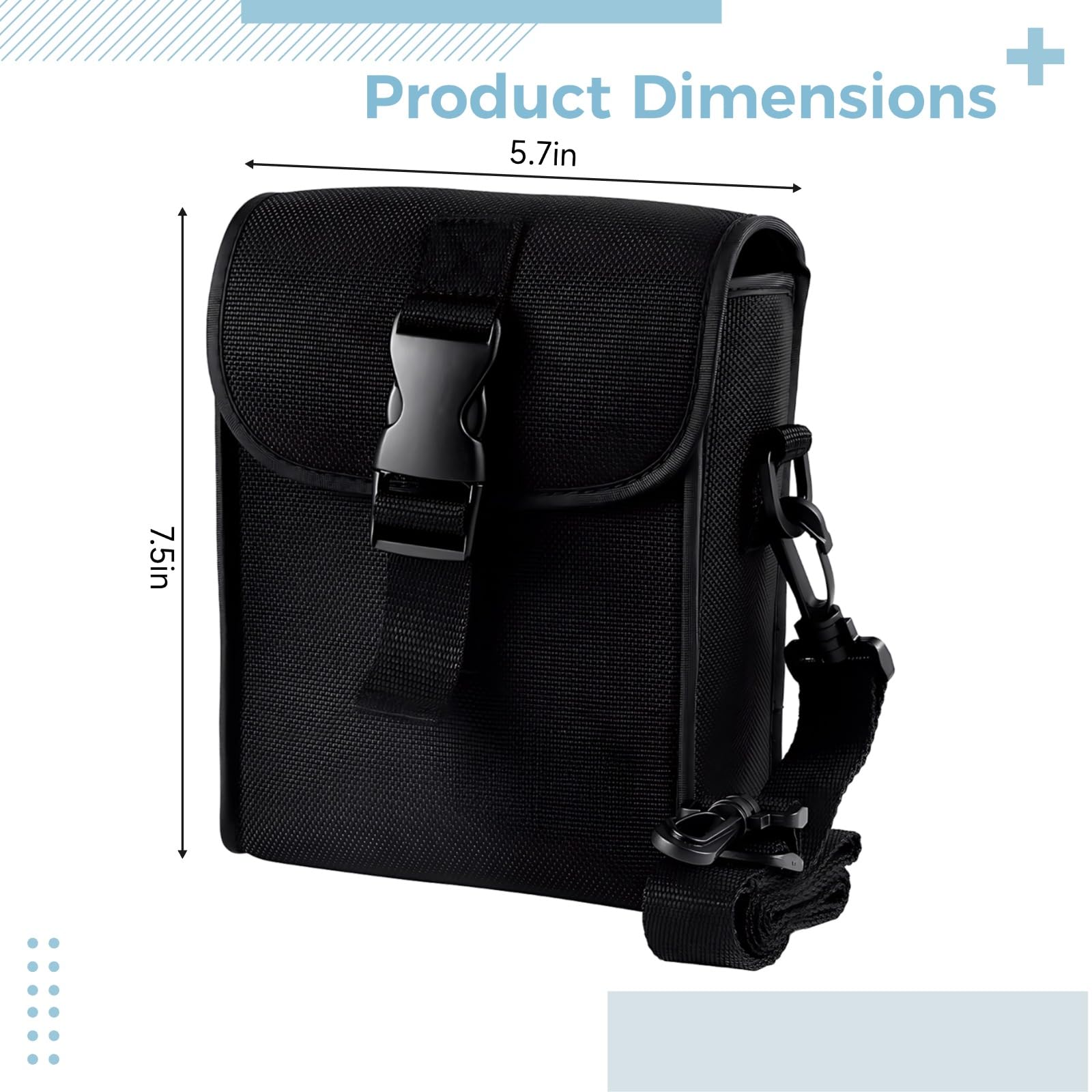 Sac de Transport pour Jumelles à Prisme de Toit Double Tube, Compact et Portable, Sac Souple Noir en Composite avec bandoulière réglable, Protection Antichoc et Anti-Pression, pour extérieur