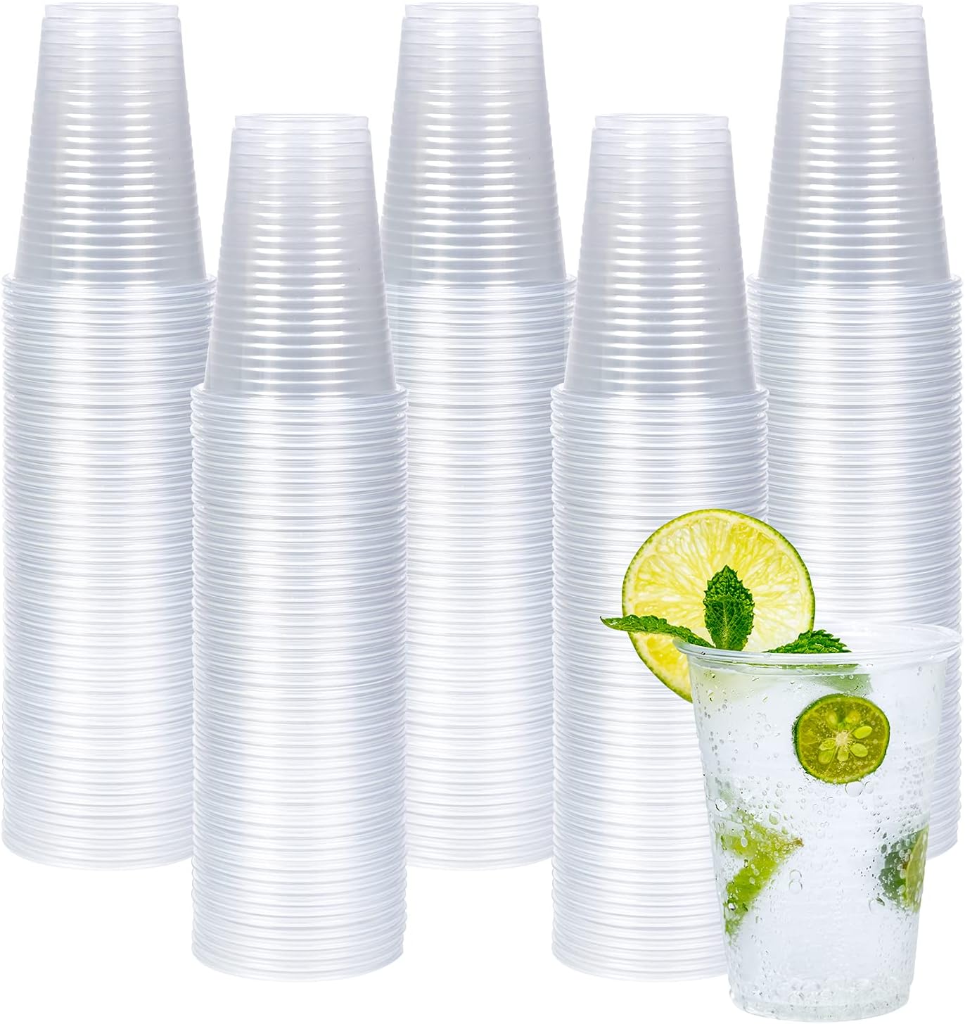 JOLLY CHEF300 Pack 9 oz Clear Plastic Cups,9 Ounce Disposable Cups, Cold Party Drinking Cups Ideal for Party, Picnic, BBQ, Travel, and Events