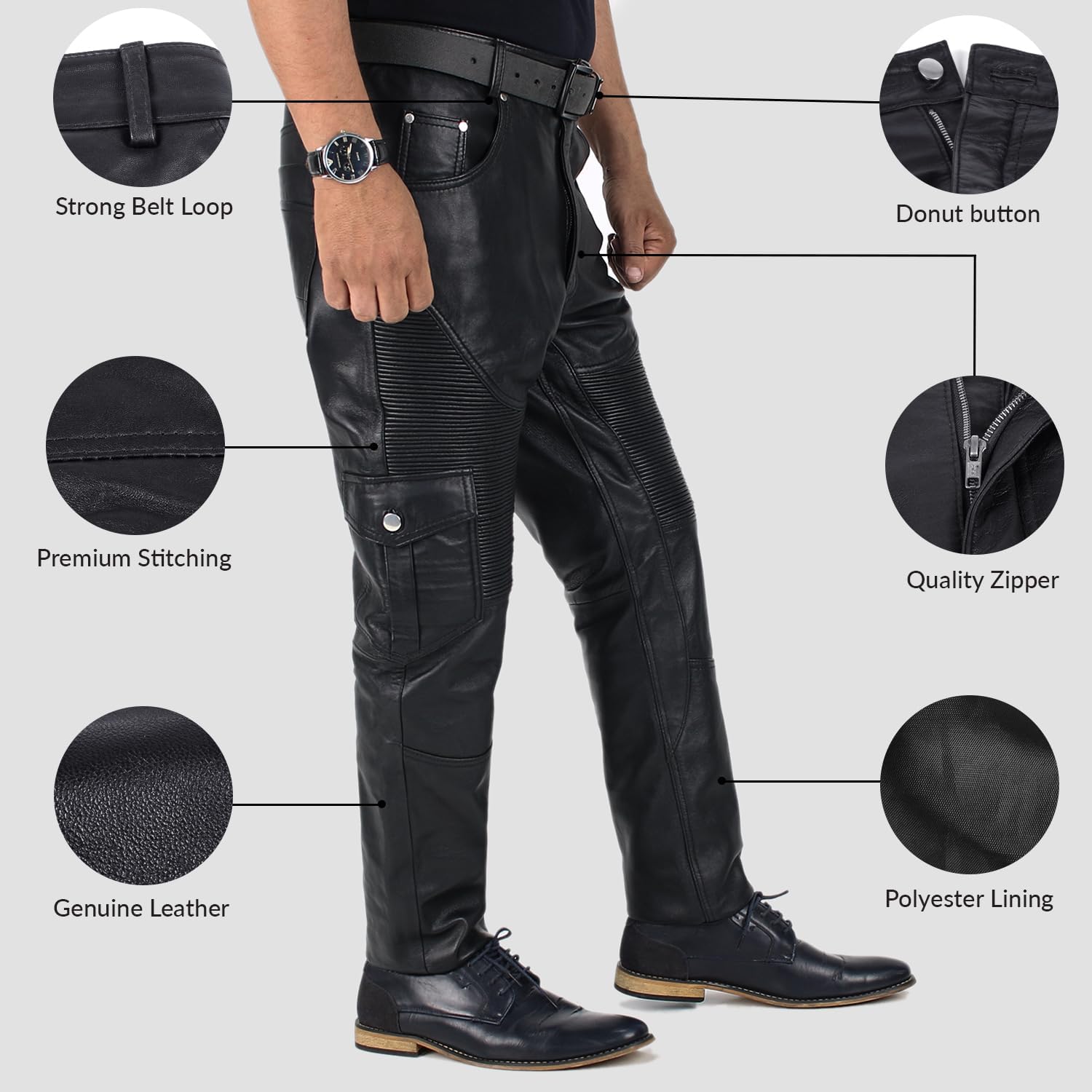 Laverapelle Men's Genuine Lambskin Leather Stylish Pants - Image 3