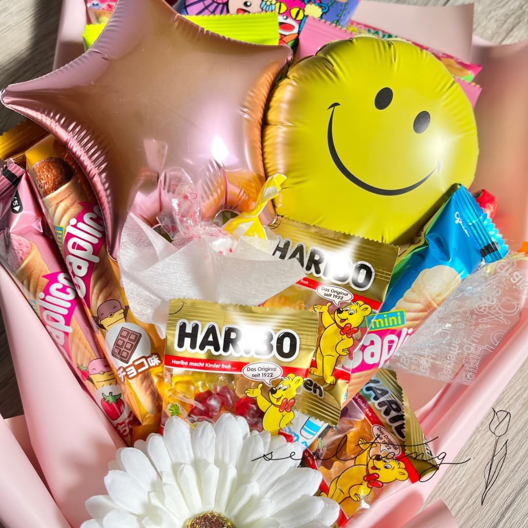 スナックブーケ 結婚式 誕生日 プレゼント Amazon.co.jp: スナックブーケ smaile star ピンク、お菓子