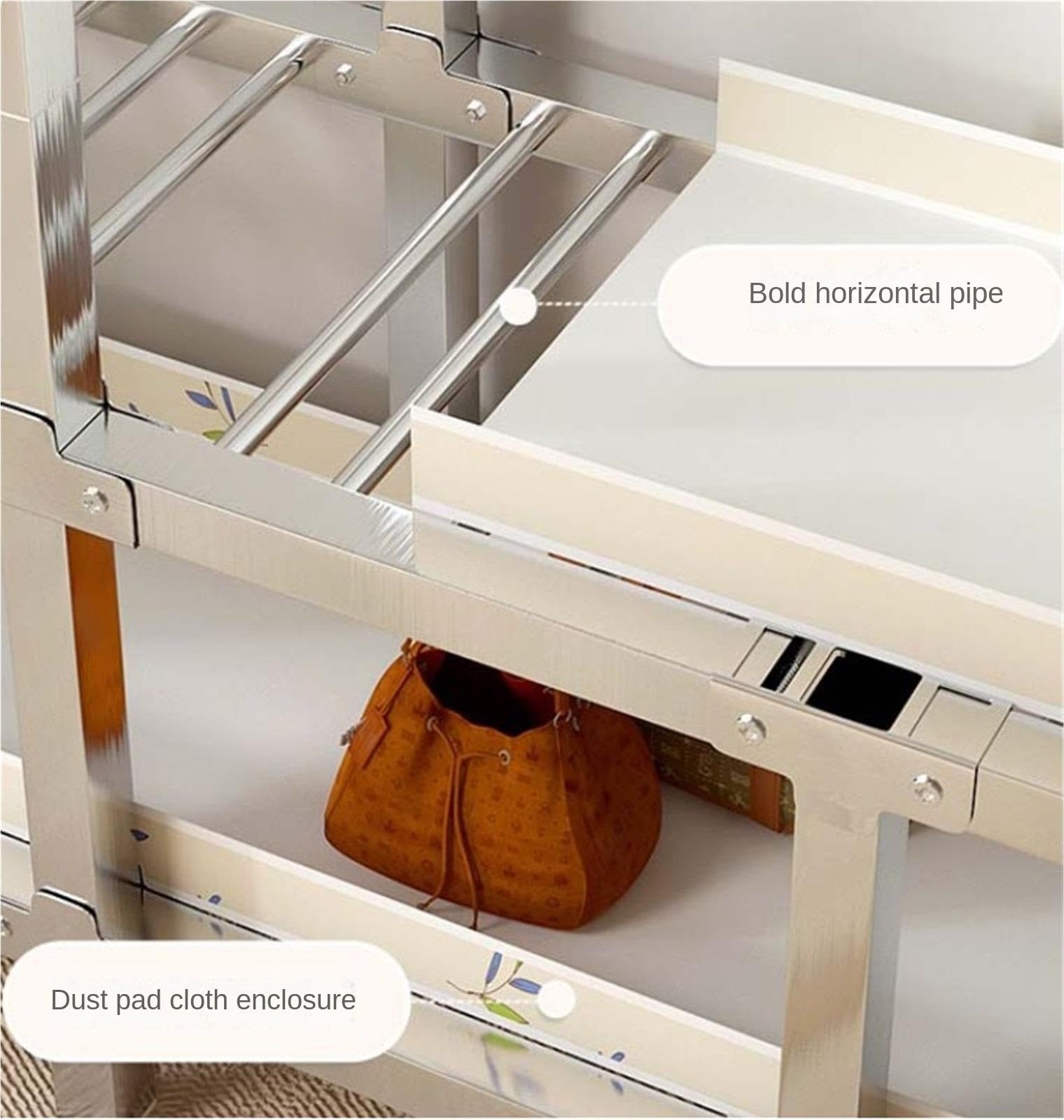 Armadio Camera da Letto Organizzatore for Armadio Guardaroba con Armadi di Copertura for Appendere Vestiti E Ripiani for Camera da Letto Guardaroba Resistente(Pink,105x50x172cm)