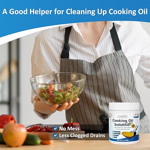 Miniatura 7 de LANBEIDE Polvo solidificador de aceite de cocina, solidifica hasta 36 tazas, endurecedor de aceite de cocina 100% a base de plantas para eliminar,