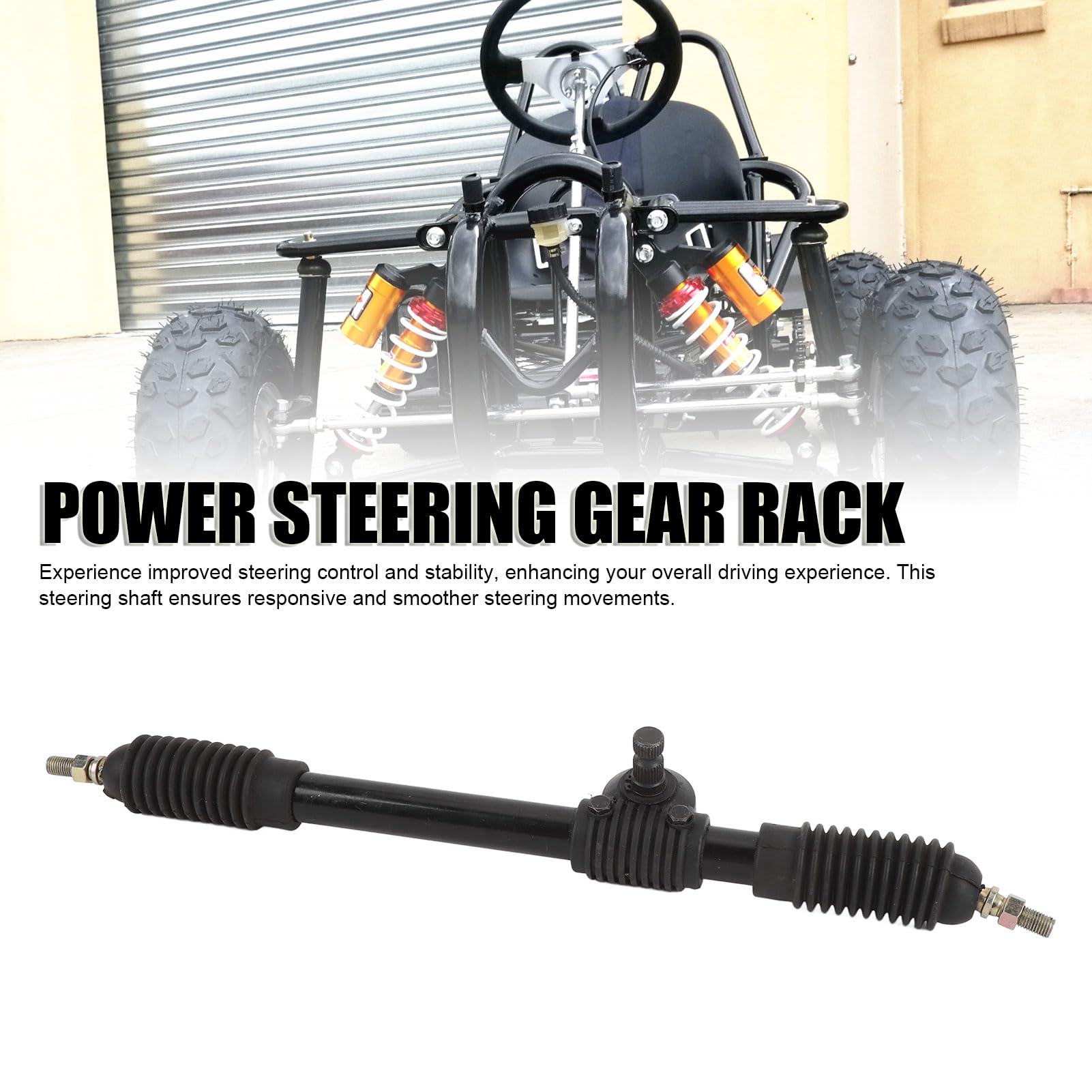 Albero di Sterzo a stabilità Impoverita 30T 490mm Black Rivestito Adatto per Veicoli Go-Kart-Atv Offroad