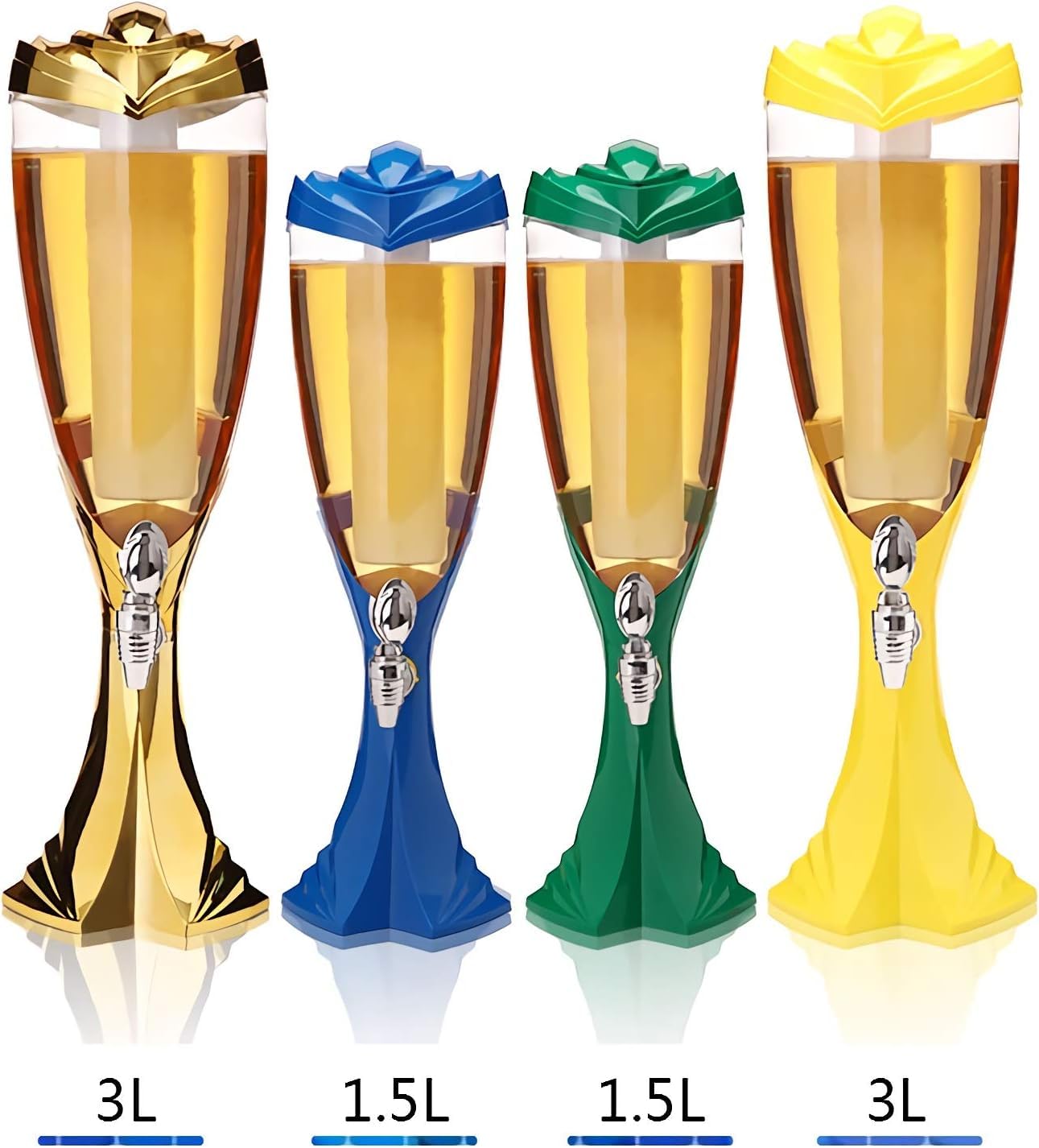 Amazon | 飲料容器 タップ、氷管、LEDライト付き多目的ビールタワー 