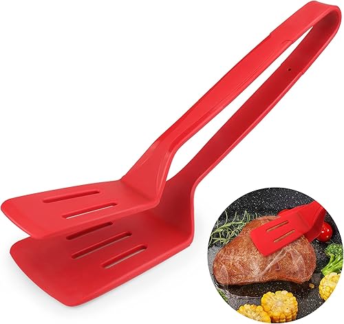 Miniatura 9 de Pinzas de cocina de silicona de 11 pulgadas, abrazadera de barbacoa de acero inoxidable de alta calidad, espátula multiusos para pinza de pan,