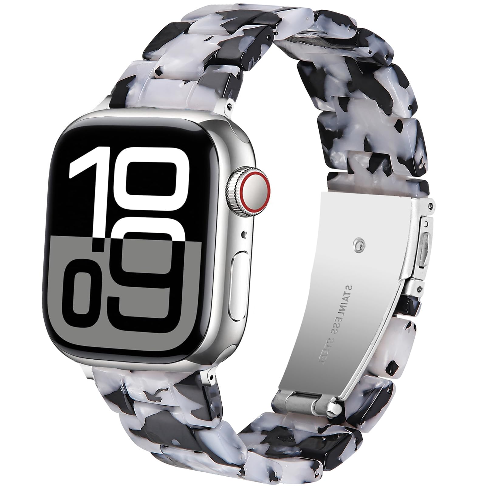 DEALELE Bands Compatible with Apple Watch 49mm 46mm 42mm 45mm 41mm 44mm 40mm 38mm, Colorful Resin Replacement Strap for iWatch Series 10/9 / 8/7 / 6/5 / 4/3 / Ultra/SE Women Men — view 14