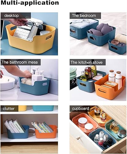 Miniatura 5 de OWill Paquete de 12 contenedores de almacenamiento de plástico mixtos y cestas para una organización eficiente del hogar y aula - Contenedores