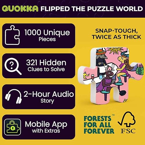 Miniatura 2 de QUOKKA QUOKKA - Rompecabezas de 1000 piezas para adultos, juego de 3 rompecabezas para hombres y mujeres, Alicia en el país de las maravillas,