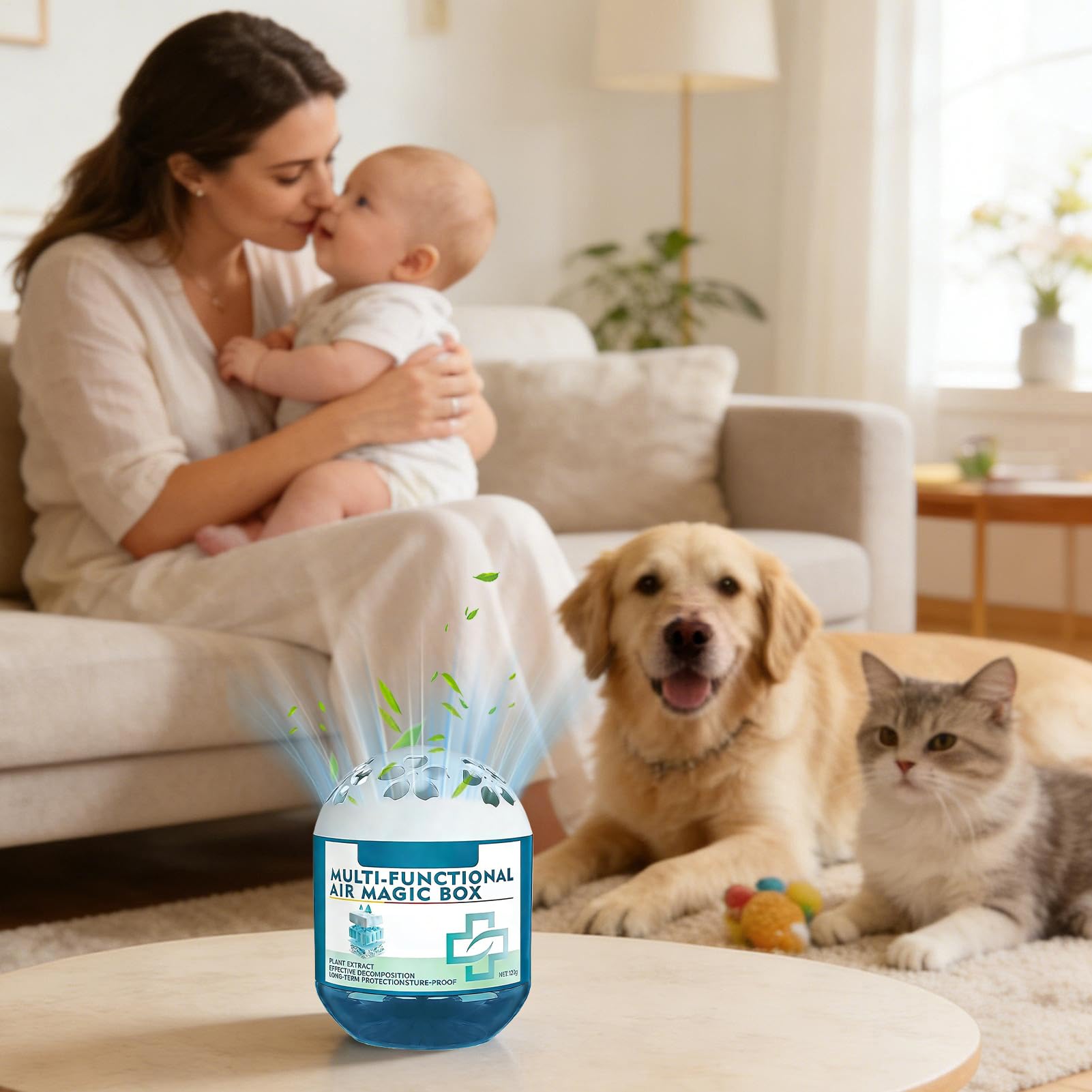 Boîte De Purification De L'Air Et D'Élimination De La Poussière | Désodorisant 120g à Longue Durée | Rafraîchisseur D'Air Automatique Aspirant Poussière Pour Salle De Bain - pour Maison, Cuisine, Sall
