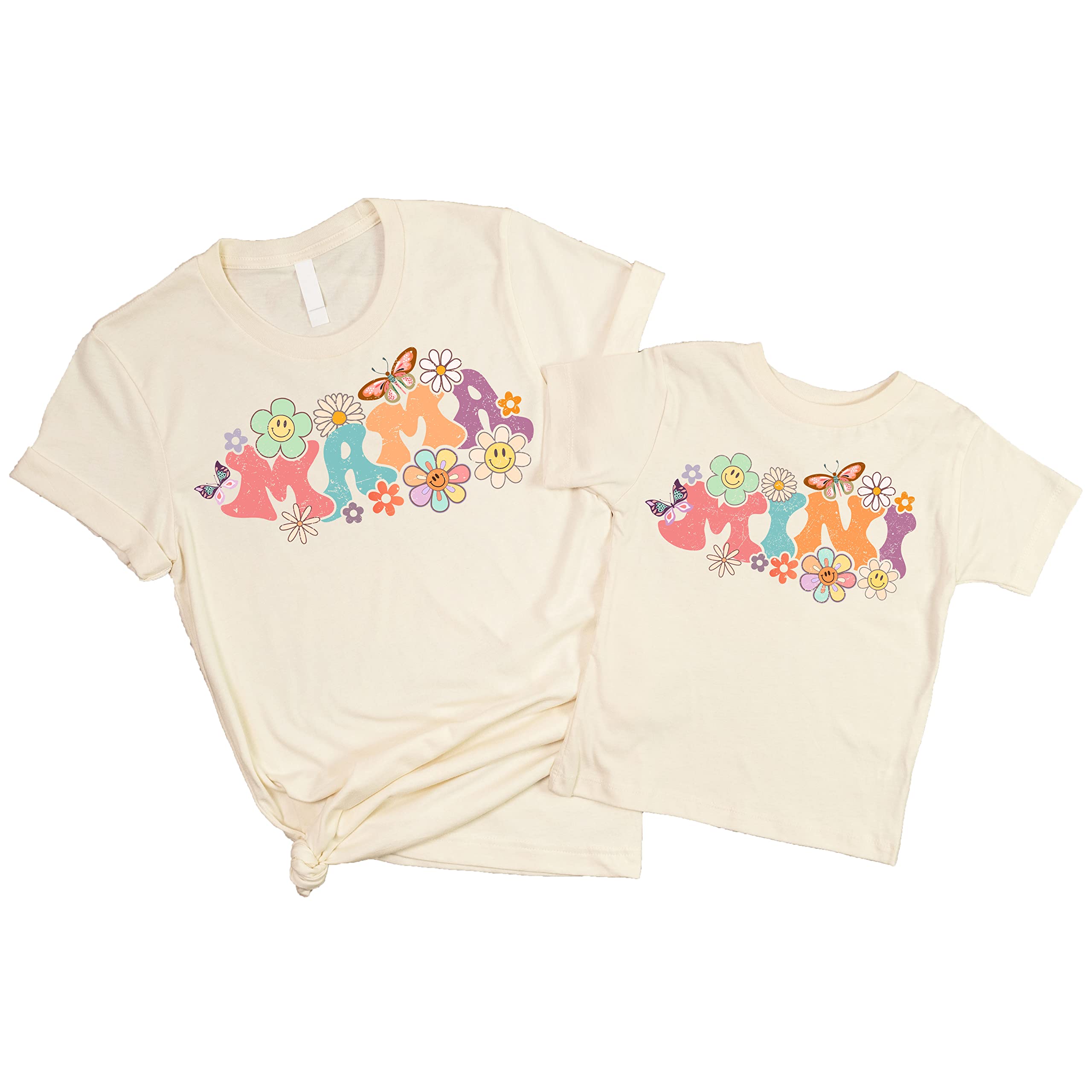 Mommy & Me Groovy Daisy Mama & Mini Matching Mother's Day Outfits Natural Shirt 2T