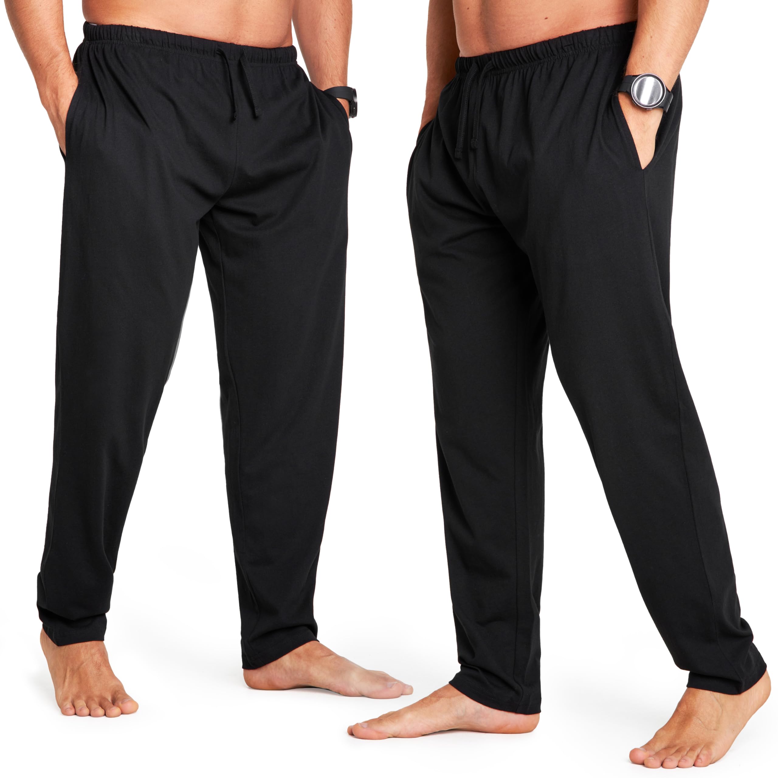 CityComfortMens Pyjama Bottoms - Jersey Lounge Pants with Pockets, Pack of 2OEKO-TEX STANDARD 100