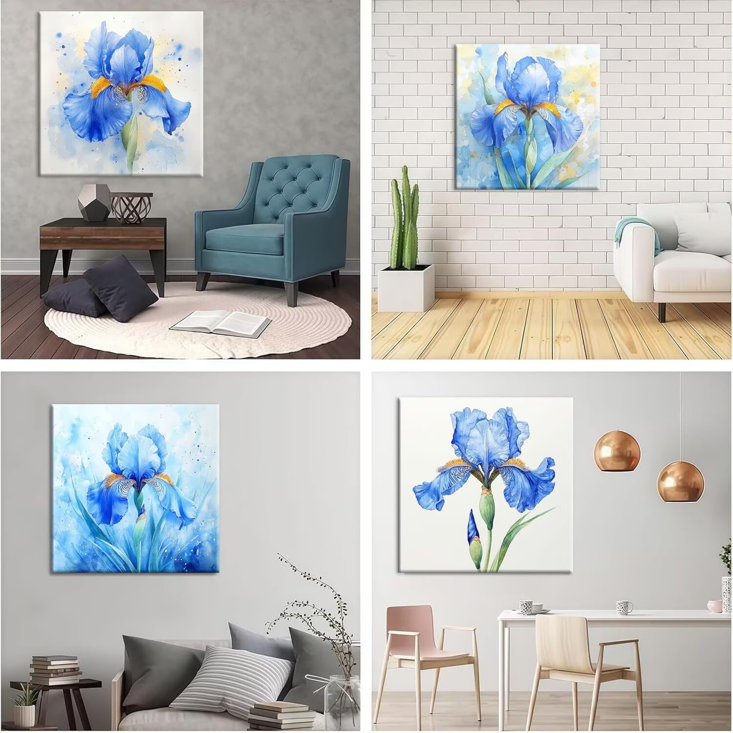 QIANLUOO Diamond Painting Kit Iris, Pintar Diamantes Kit 60x60cm f-938