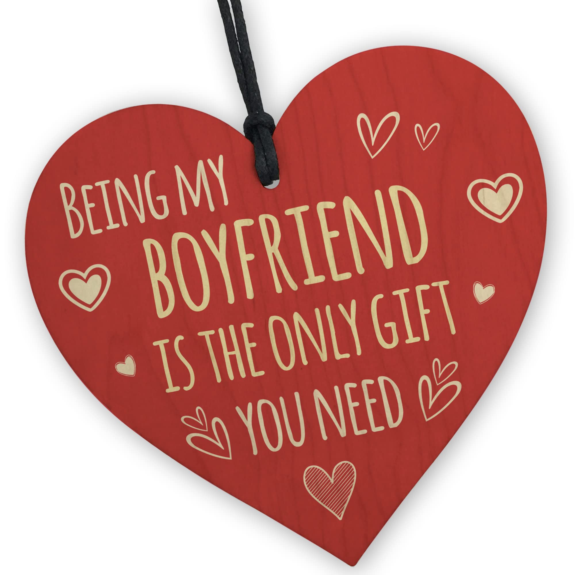 Red Ocean Funny Boyfriend Gifts from Girlfriend Boyfriend Birthday Valentines Anniversary Present Idea Wood Heart Plaque