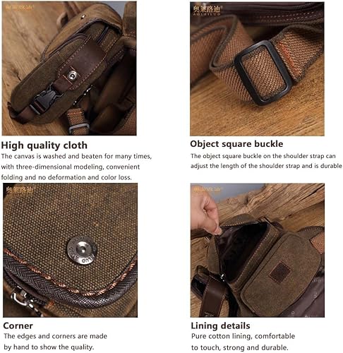 Miniatura 3 de Riñonera de lona para hombres y mujeres, cangurera táctica militar, bolsa de muslo para senderismo, escalada, ciclismo., Marrón, Riñonera de pierna