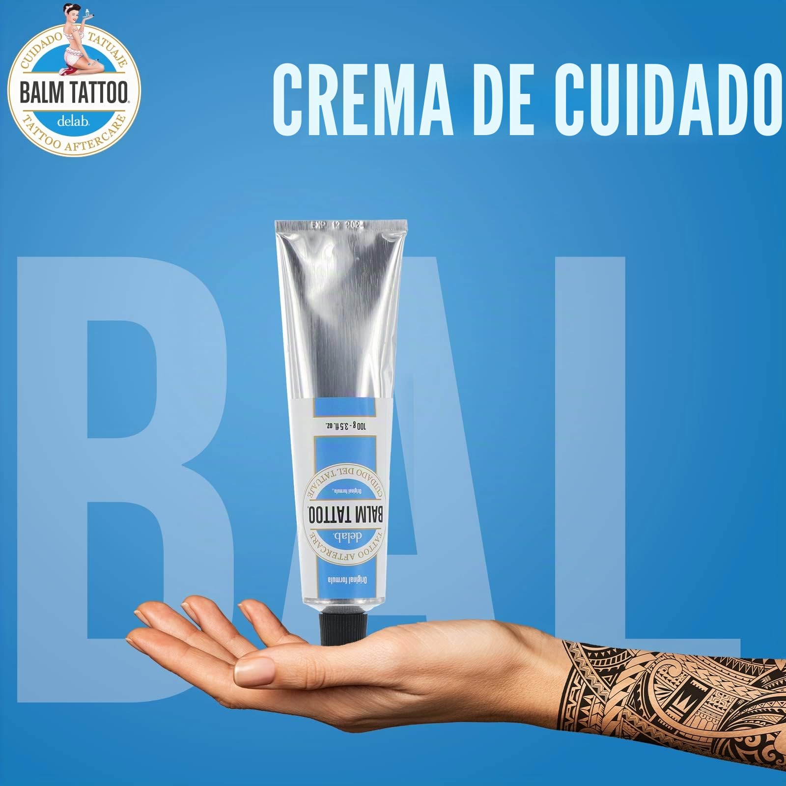 Balm Tattoo Original - Crema para Tatuajes de 100 g - Línea Aftercare de Absorción Rápida - Facilita la Cicatrización y Curación del Tatuaje - Favorece unos Resultados Nítidos