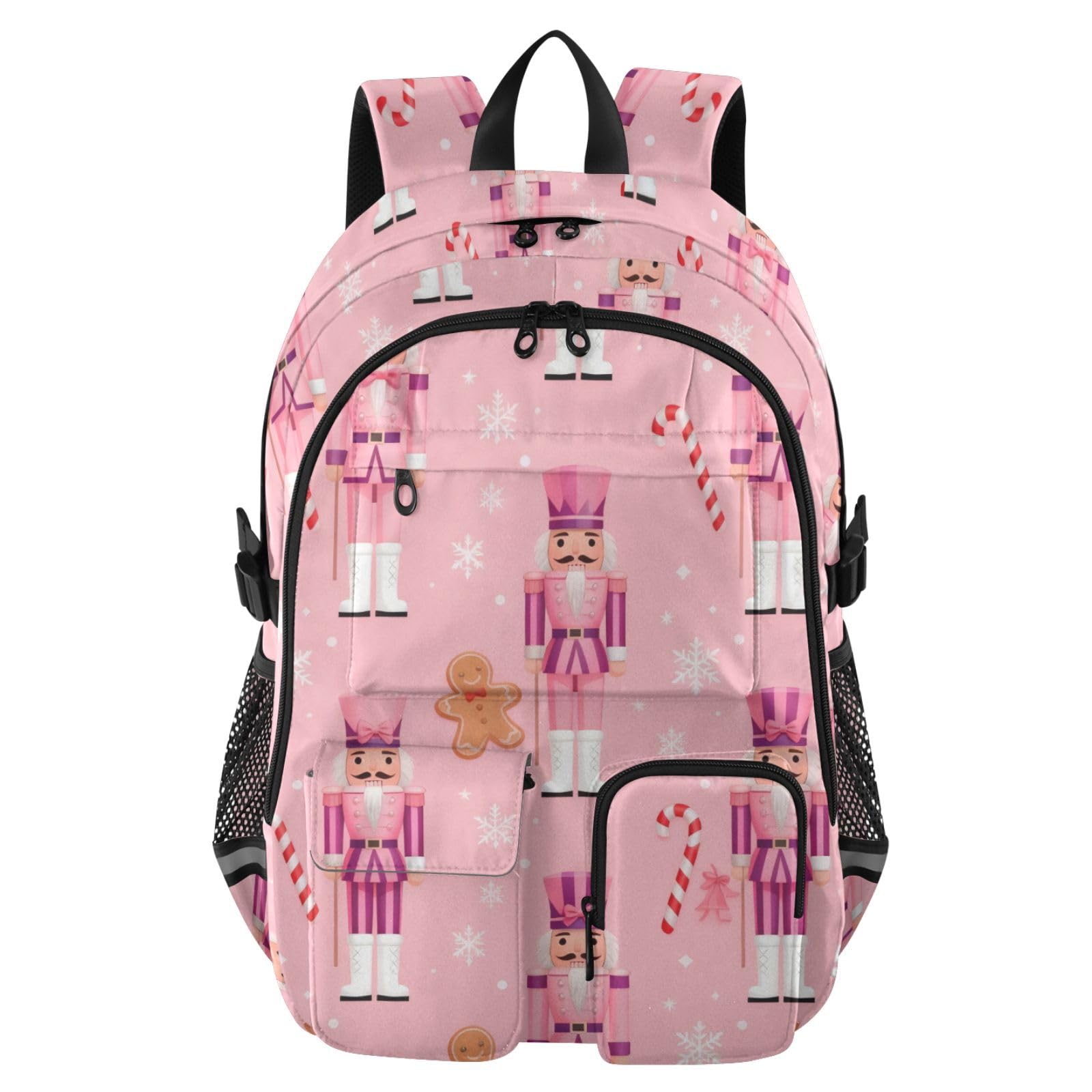 Grand sac à dos de voyage rose motif soldats casse-noisette pour homme et femme - Sac à dos rose pour adolescentes et filles - 43,2 à 5 pouces