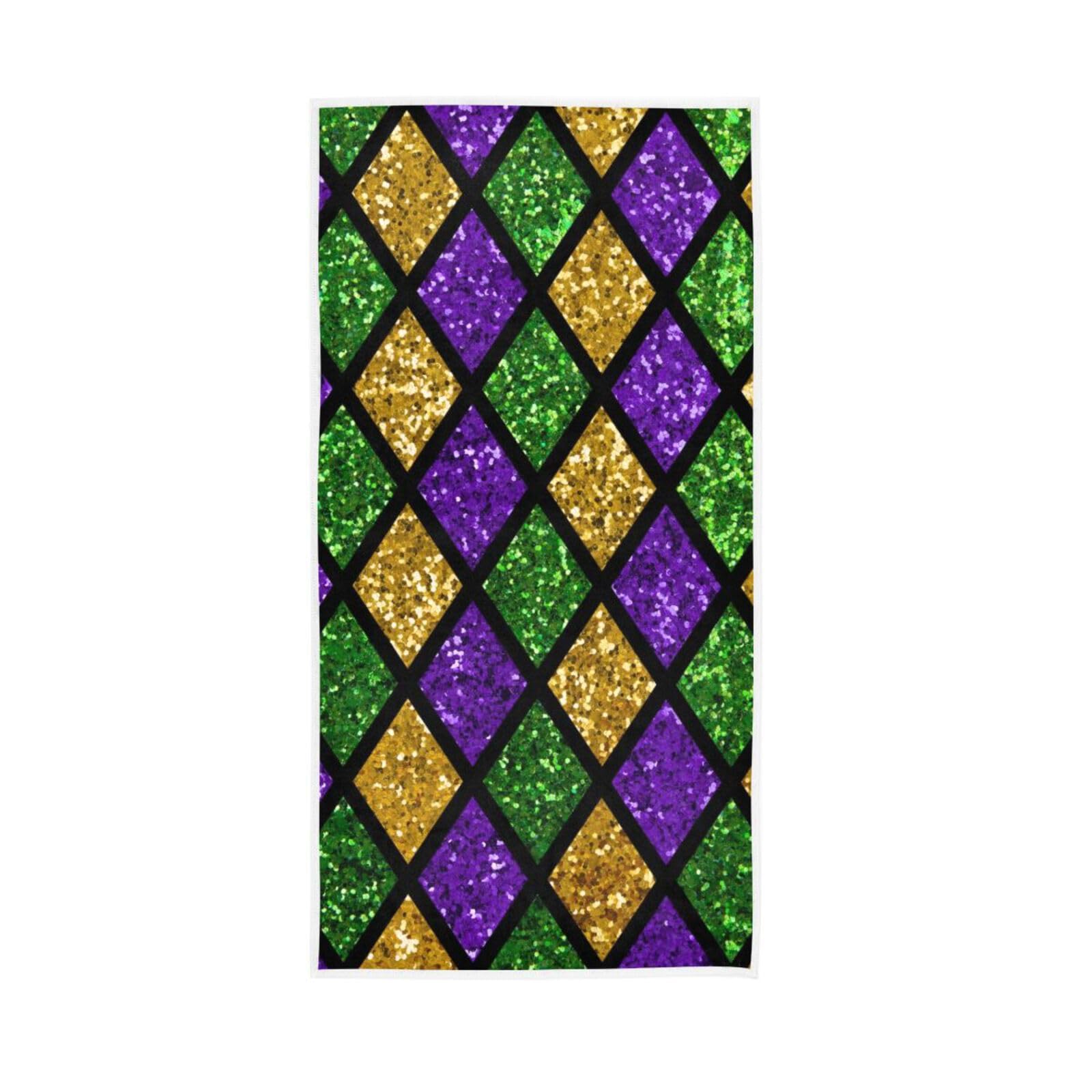 HUYGD Shiny Glittering Paillettes Facial Towels, 15 x 30 Inches Decorative Hand Towels Spa Towels for Body, Esthetician Facial Towels