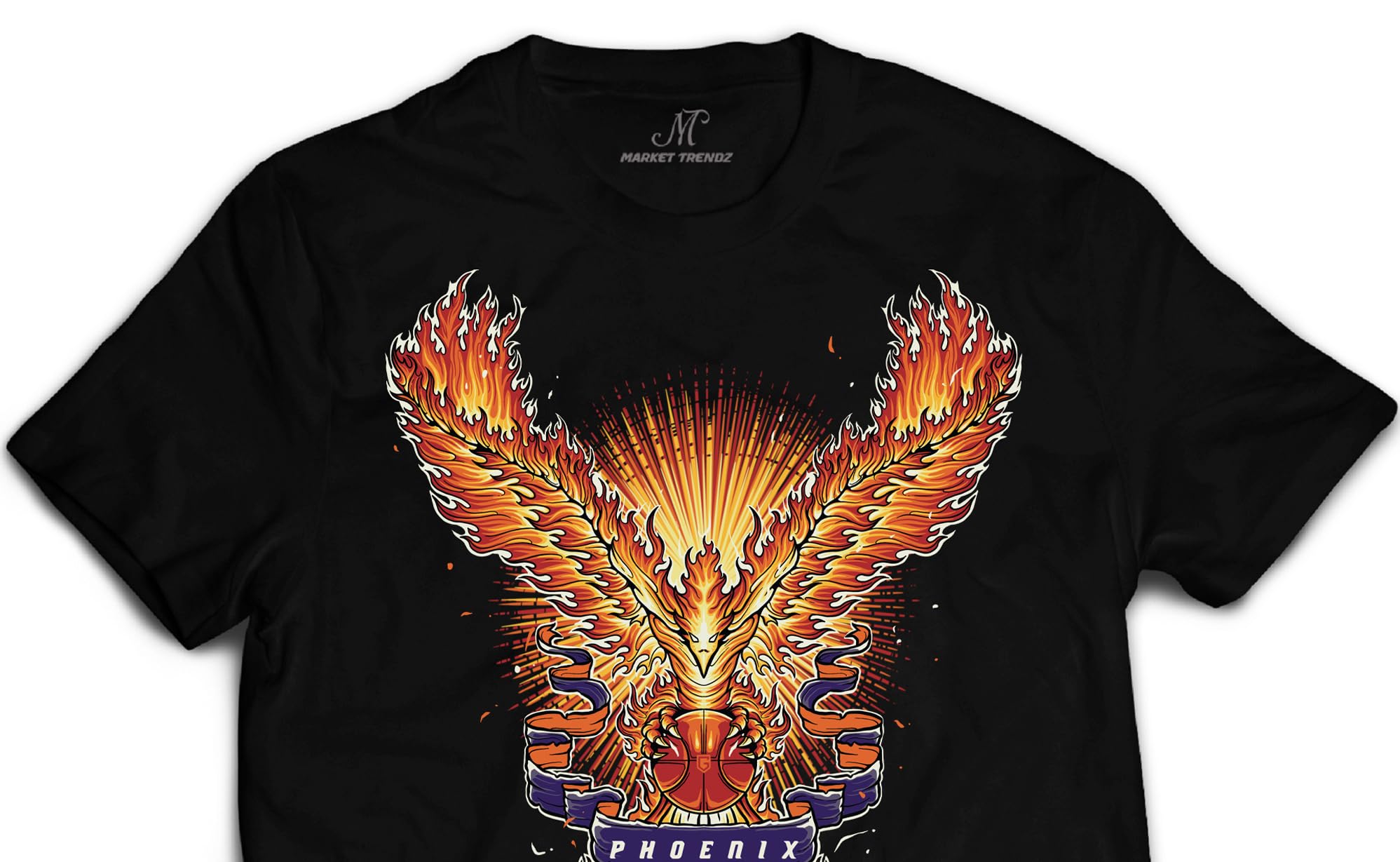 Phoenix Basketball T-Shirt – Unisex Graphic Design Sports Tee Blk S