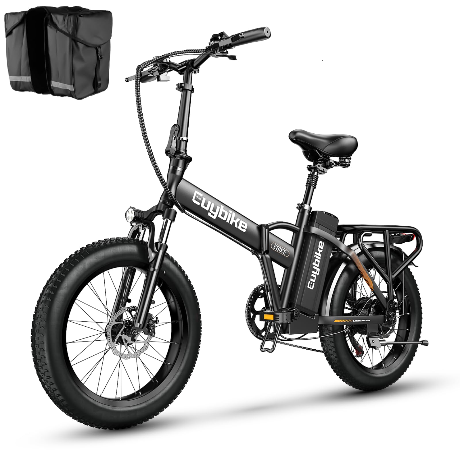 1000W Folding Electric Bike, 48V 20AH Large Removable Battery E Bike, 30+MPH, 80 Miles Max Range, 20" Fat Tire Electric Bike for Adults, Adult Electric Bicycles for Commute Beach Snow
