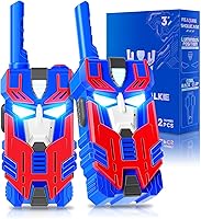 BTMBORY Blue Leader Robot Walkie Talkies for Kids 2-Pack: 2500FT Range, Cool Eye Lights, Outdoor Camping Toys for Boys 3-12