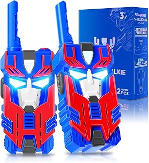 BTMBORY Blue Leader Robot Walkie Talkies for Kids 2-Pack: 2500FT Range, Cool Eye Lights, Outdoor Camping Toys for Boys 3-12