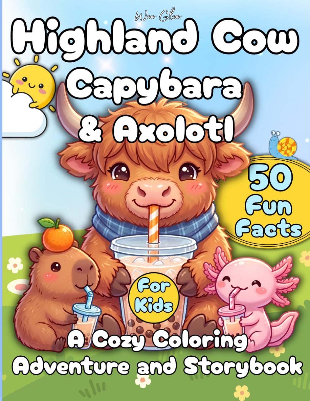Highland Cow Capybara & Axolotl: A Cozy Coloring Adventure and Storybook