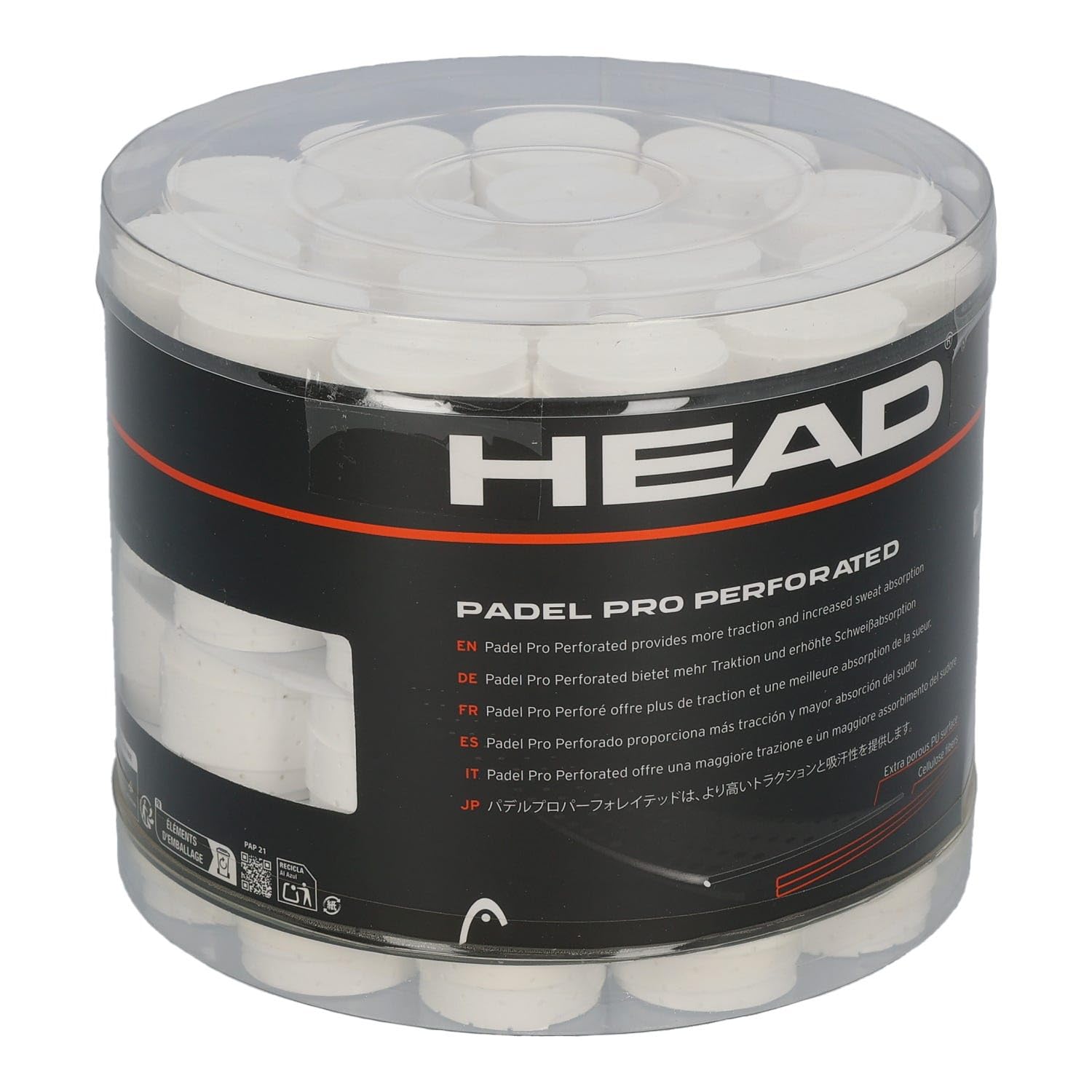 Cubo 60 Uds. Overgrips Head Padel Pro Perforated