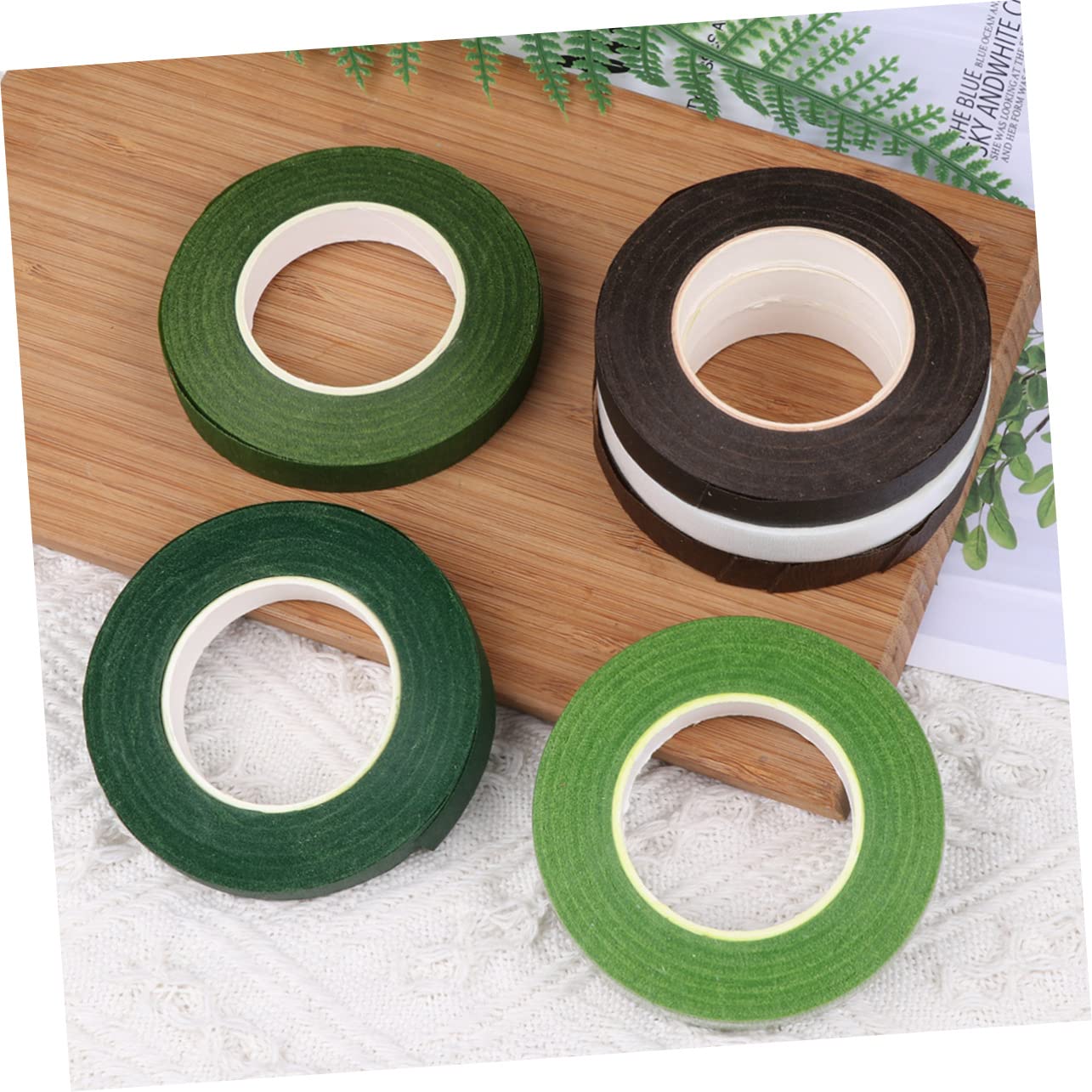 OSALADI 3 Sätze Bunte Floristikbänder Klebeband Für Blumenarrangements Selbstklebend Für Diy Projekte Olivgrün Grün Weiß Kaffee Und Dunkelkaffee Yards 6 Rollen * 3