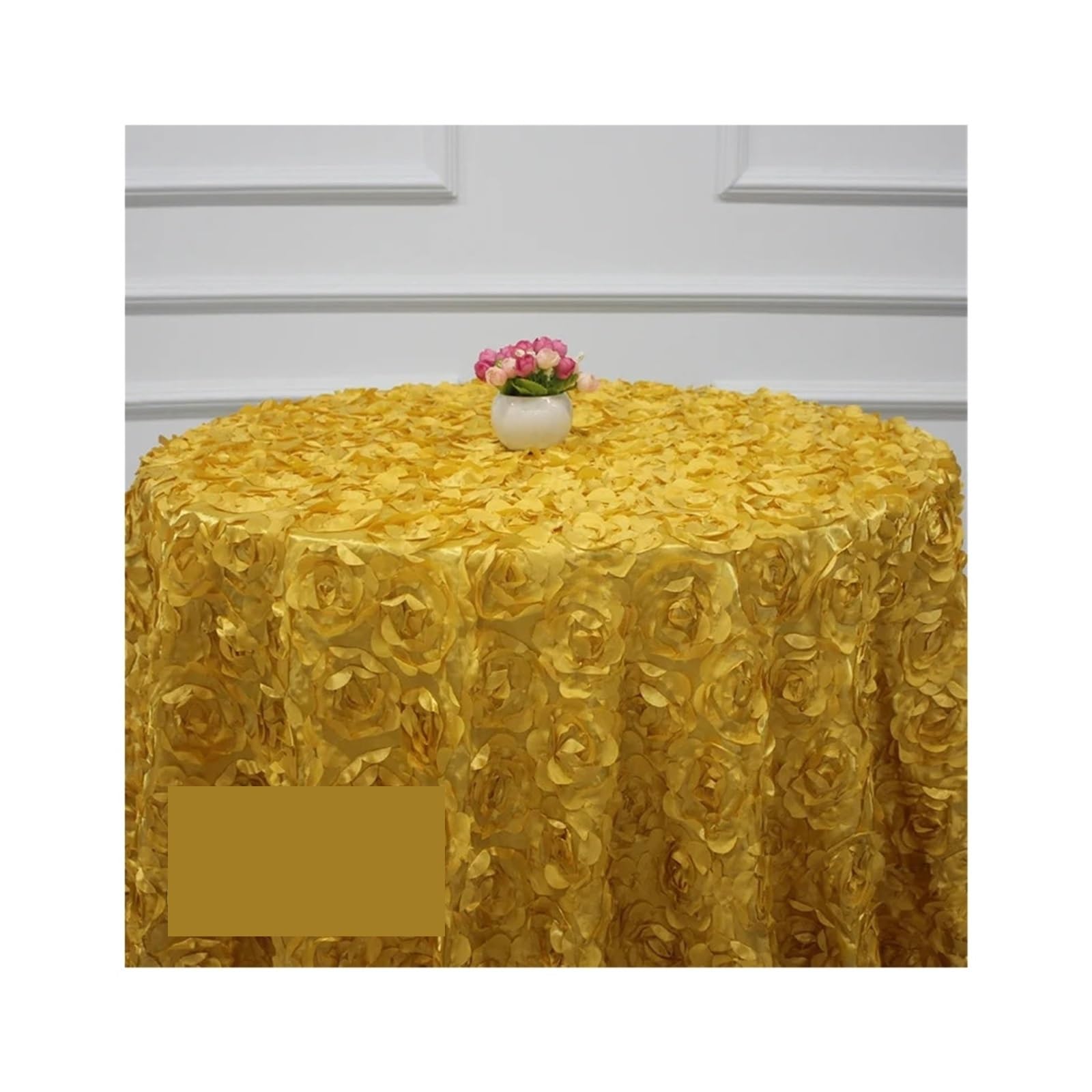 SHENJMAI Round Skirt Tablecloth Three Dimensional Rose Tablecloth, Petal Wedding, Modern Hotel(6)