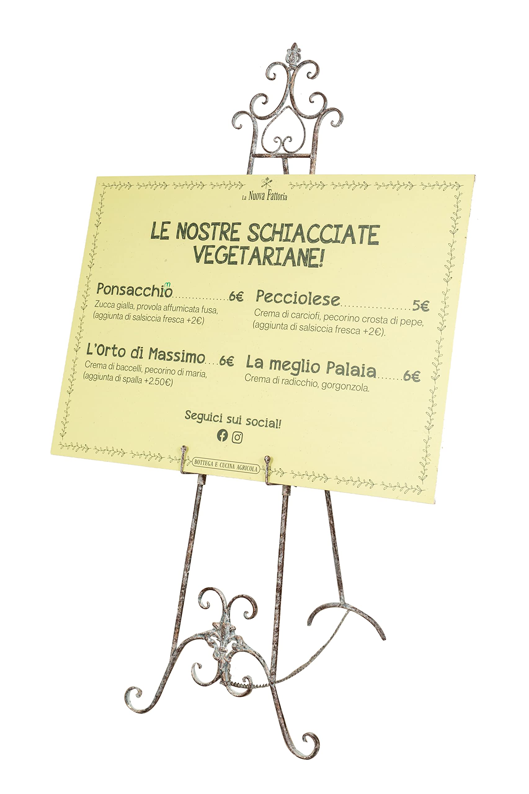 Biscottini Cavalletto Pittura Porta Quadri Da pavimento - Espositore Pubblicitario in Ferro 152x54x97 - Portamenu Ristorante - Supporto Lavagne Terra - Cavalletto pittore - Leggio Porta Menu