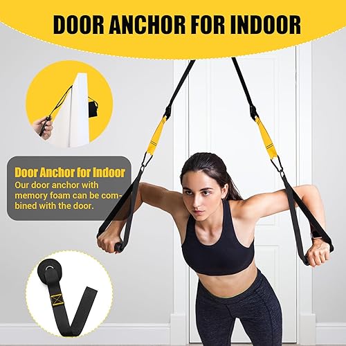 Miniatura 5 de Home Resistance Training Kit, Resistance Trainer Exercise Straps with Handles and Door Anchor for Home Gym, Bodyweight Resistance Workout Straps for
