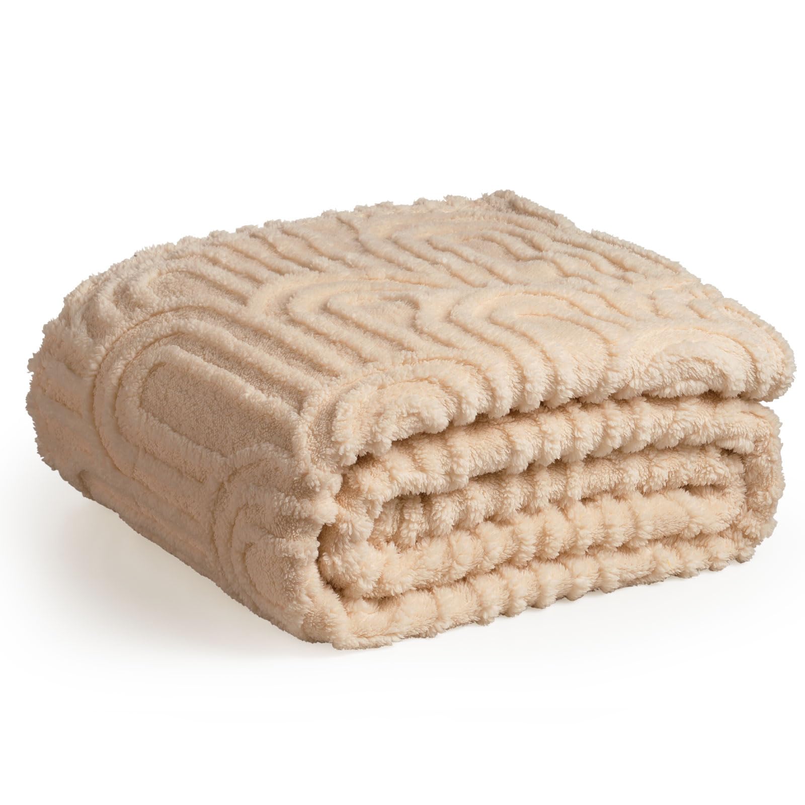 Sofa Blanket, Fluffy Blanket, Soft Fluffy Blanket, for Double Furry Bed, Lightweight and Breathable Warm and Cozy for Bed and Sofa All, Office, Seasons (Khaki, 150x200cm)