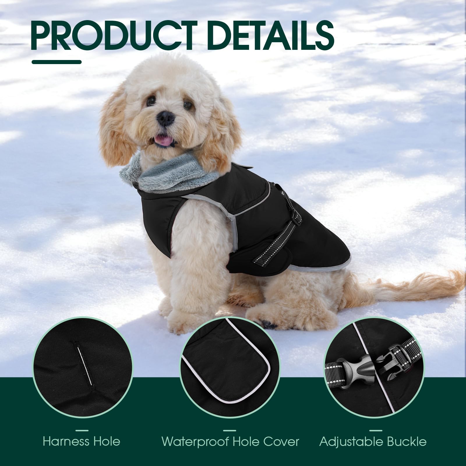 Kuoser Hondenjas voor de winter, roze, L, waterdicht, winddicht, koudeweerjas voor middelgrote en grote honden, fleece bovenkleding voor huisdieren, reflecterend ontwerp, verstelbare pasvorm Kuoser Hondenjas voor de winter, roze, L, waterdicht, winddicht, koudeweerjas voor middelgrote en grote honden, fleece bovenkleding voor huisdieren, reflecterend ontwerp, verstelbare pasvorm