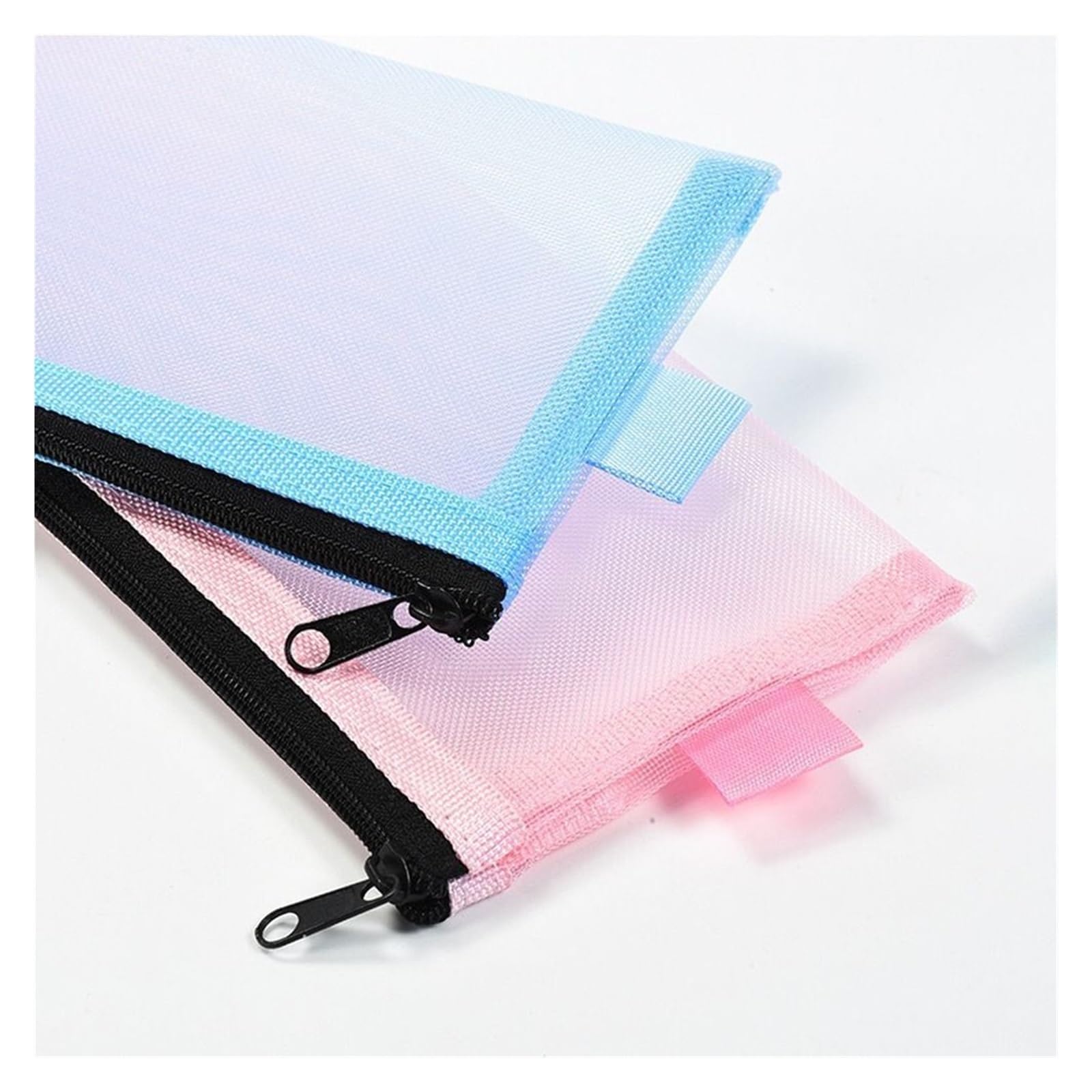 Lot de 20 trousses à fermeture éclair en maille de nylon pour fournitures scolaires - Trousse transparente de grande capacité pour le rangement de papeterie