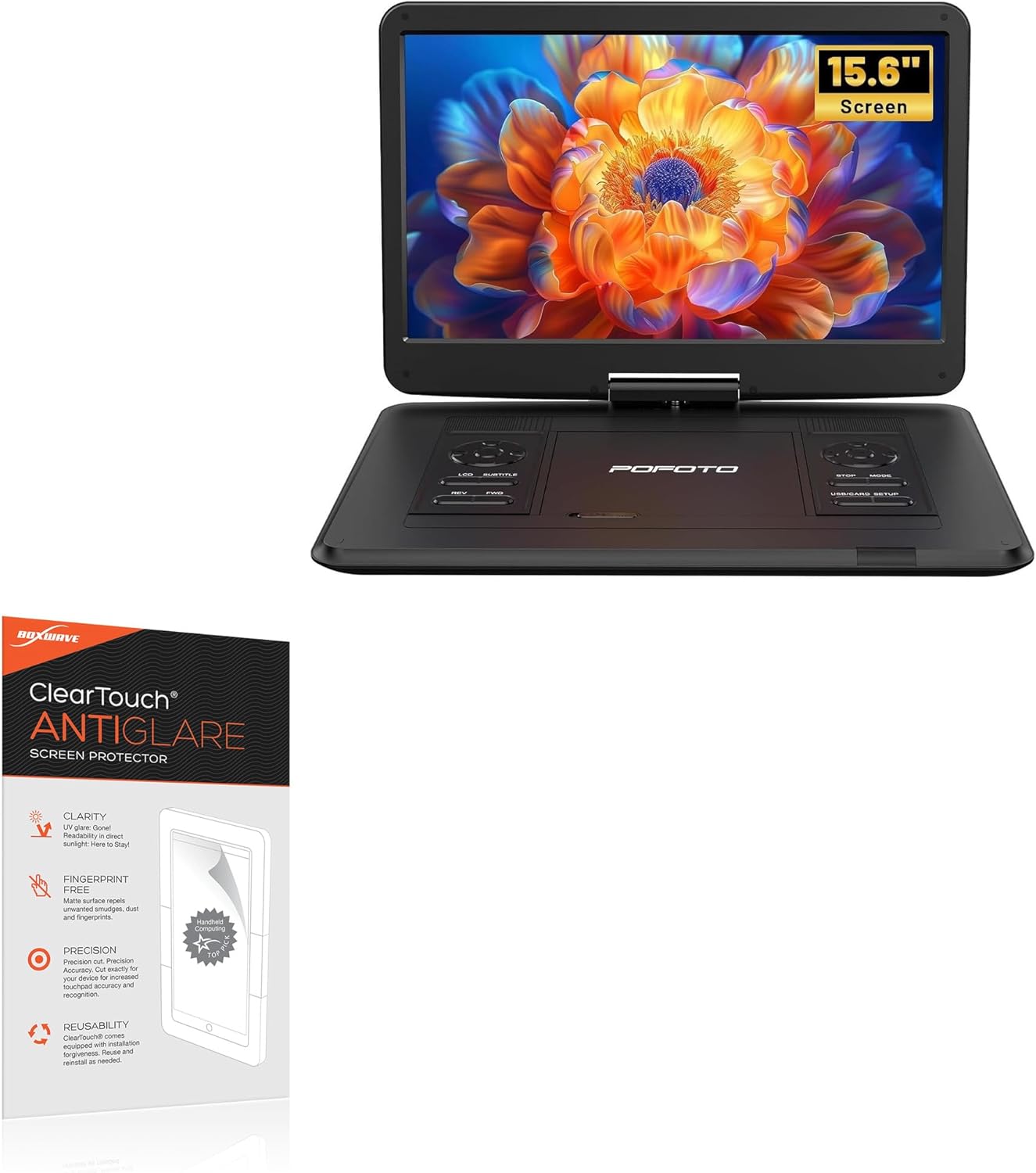 BoxWave Screen Protector Compatible With Pofoto PD15 (15.6 inch) - ClearTouch Anti-Glare (2-Pack), Anti-Fingerprint Matte Film Skin