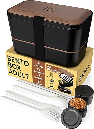 Miniatura 1 de Umami Caja Bento de alta calidad que es 100% a prueba de fugas y muy fácil de limpiar, encajable para almacenamiento, todo en uno y sin BPA