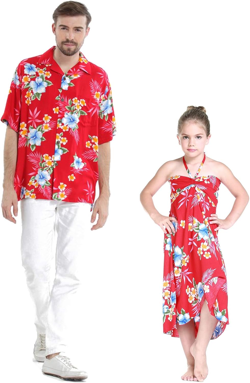 Matching Father Daughter Hawaiian Luau Cruise Outfit Shirt Dress Various Patterns