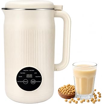 Soy Milk Maker 1200 ml Nut Milk Machine 8 Modes Automatic Almond Milk Machine with Delay Start/Keep Warm/Self-Cleaning Homemade Milk Maker for Soybeans
