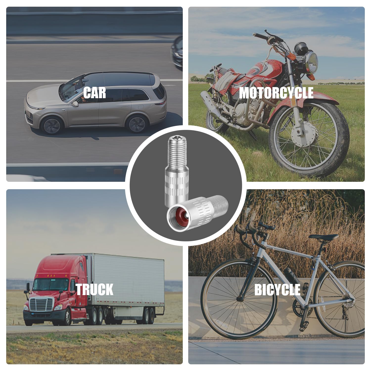 8-Piece Valvola Extender, Asta Di Prolunga Del Pneumatico, Gonfiaggio Dei Pneumatici Accessori, Adatto Per Automobili, Moto, E Camion.