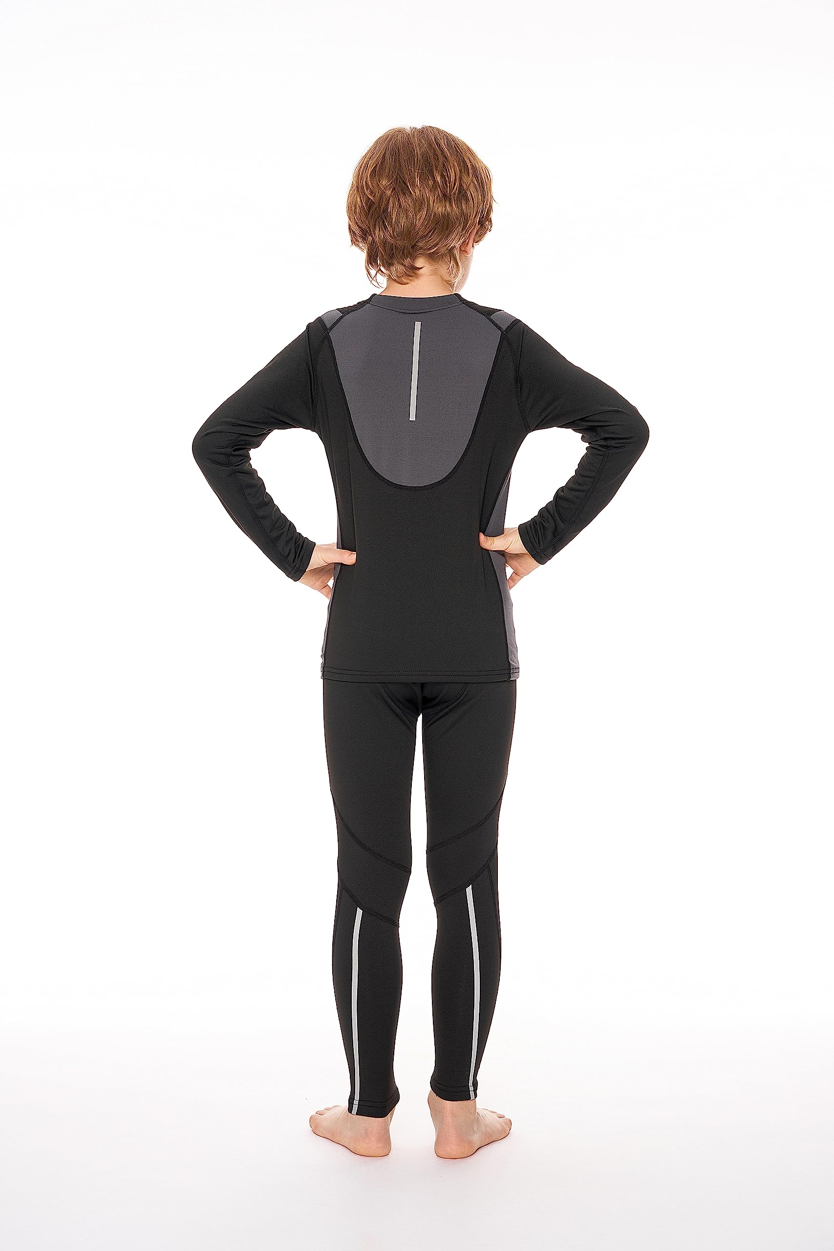AMZSPORT Biancheria Intima Termica per Bambini, Set Intimo a Manica Lunga per Ragazzi, Comfort e Traspirabilità per lo Sci, il Calcio e gli Sport Invernali