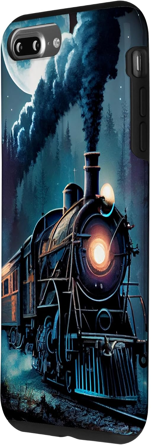 iPhone 7 Plus/8 Plus Vintage Stream Train Locomotive At Night With Moonlight Case