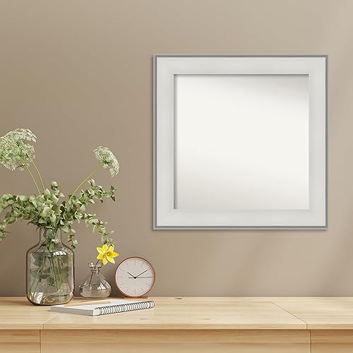 Miniatura 4 de Amanti Art Espejo personalizado, espejo de baño blanco imperial, espejo de pared o espejo de tocador de baño sobre el fregadero (25 x 25 pulgadas),