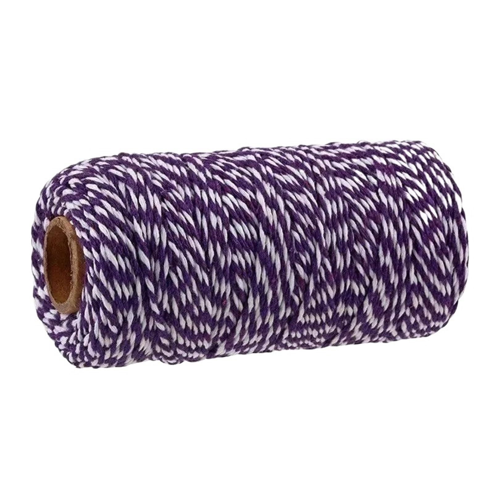 Cotton Macrame Cord 2mm 100M Macrame Cord Cotton Rope String Crafts DIY Colored Thread Twisted Twine Handmade Sewing Home Wedding Decoration(Color8,2roll)