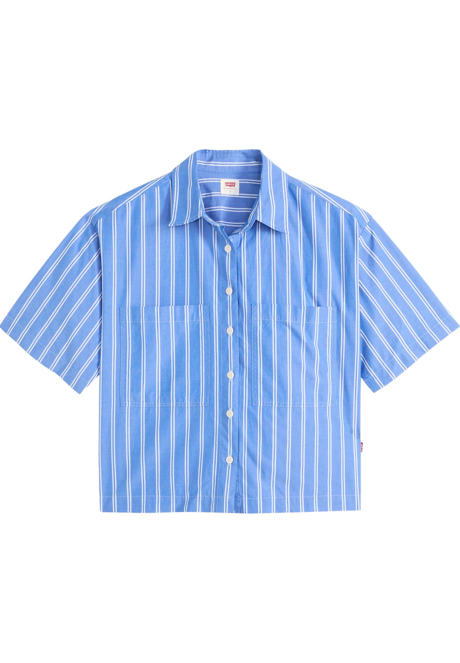 Levi's Donna Camicia a Maniche Corte Harlie Cropped con Colletto a Punta, Relaxed Fit