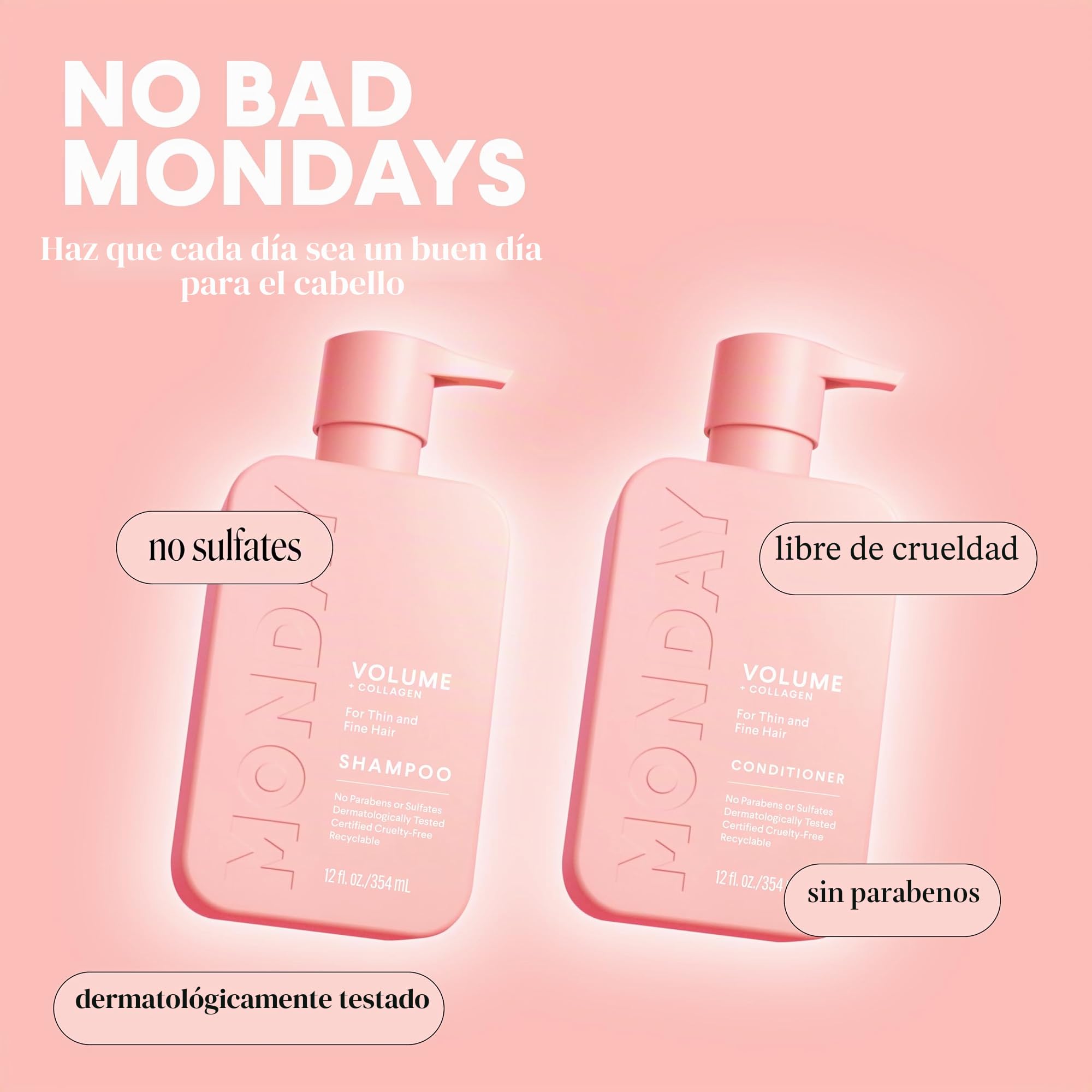 MONDAY-AMAZON Volume Double Pack 340.2 g (1 champú, 1 acondicionador)