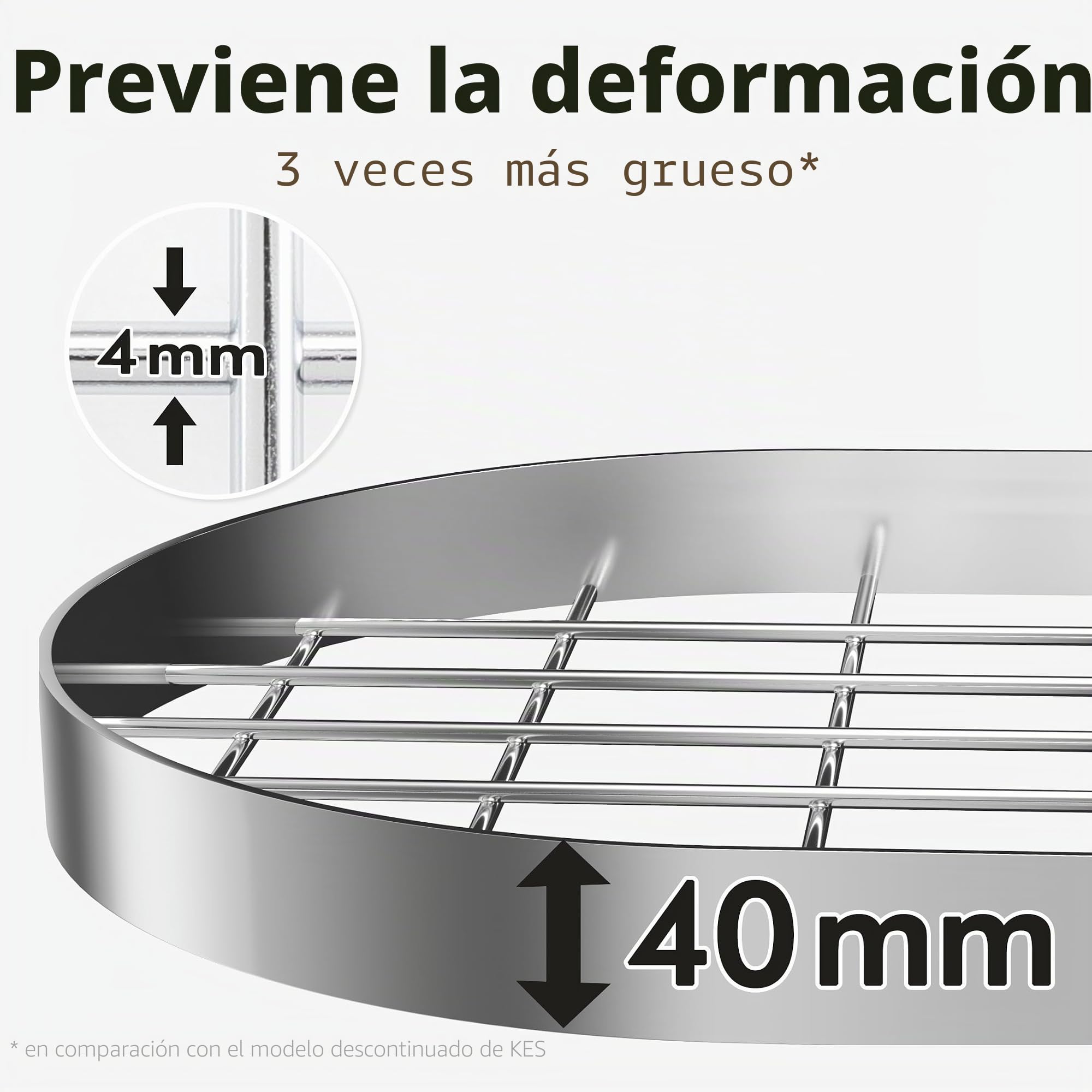 KES KUR221S85-CH - Soporte de techo cromado resistente de 86 cm, estante ovalado para colgar ollas y sartenes, organizador de almacenamiento de cocina con 20 ganchos en S (para vigas de techo de 16 y