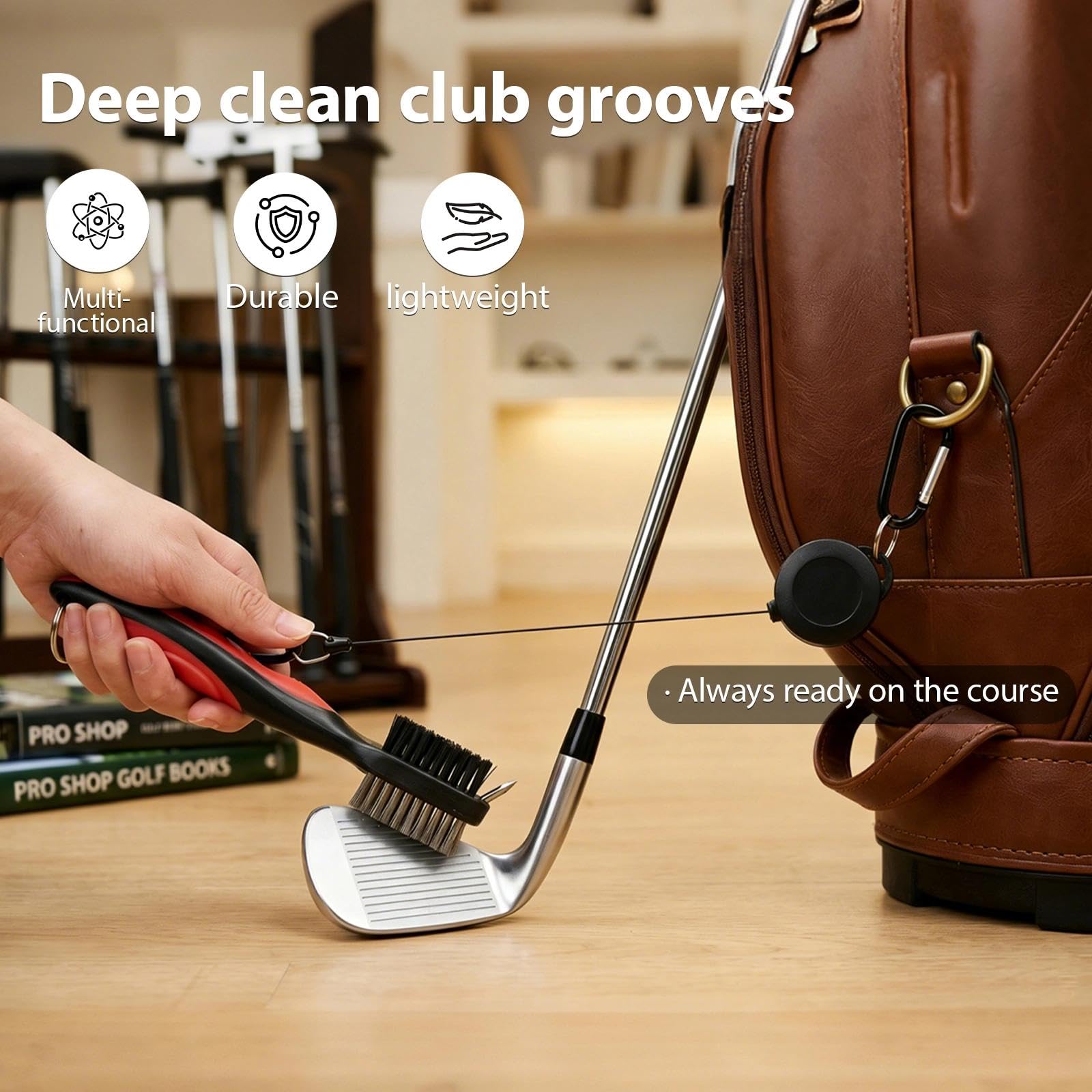 HH-Eason Reinigungsbürste für Golfschläger und Golfschuhe, langlebig, Griff zum Entfernen von Schmutz und Schlamm, Shoe Brush and Club Brush